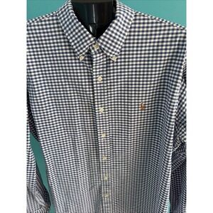 Ralph Lauren Men's Button Up Shirt Long‎ Sleeve Plaid XL Blue white Classic Fit